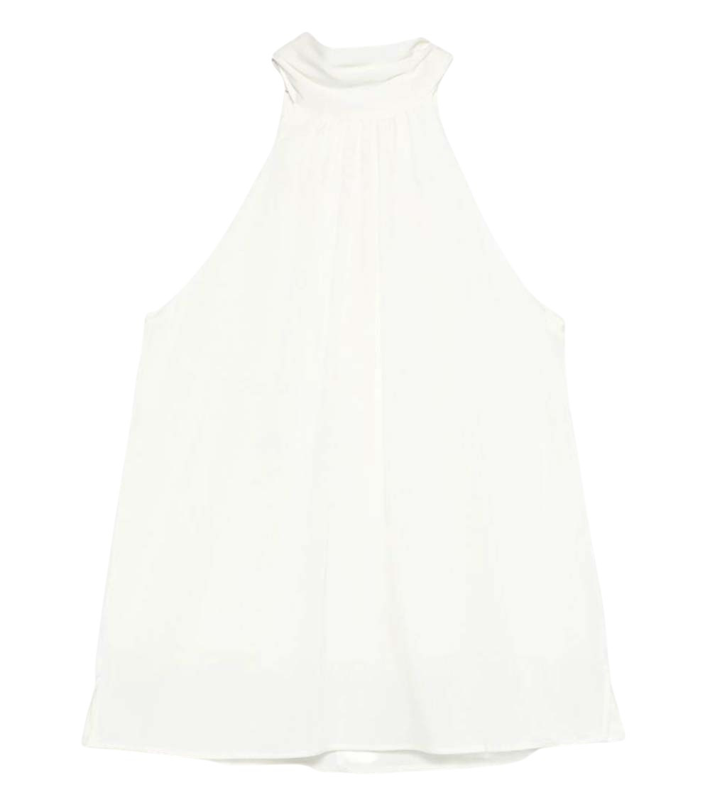 Silk95five White Halter Neck Top