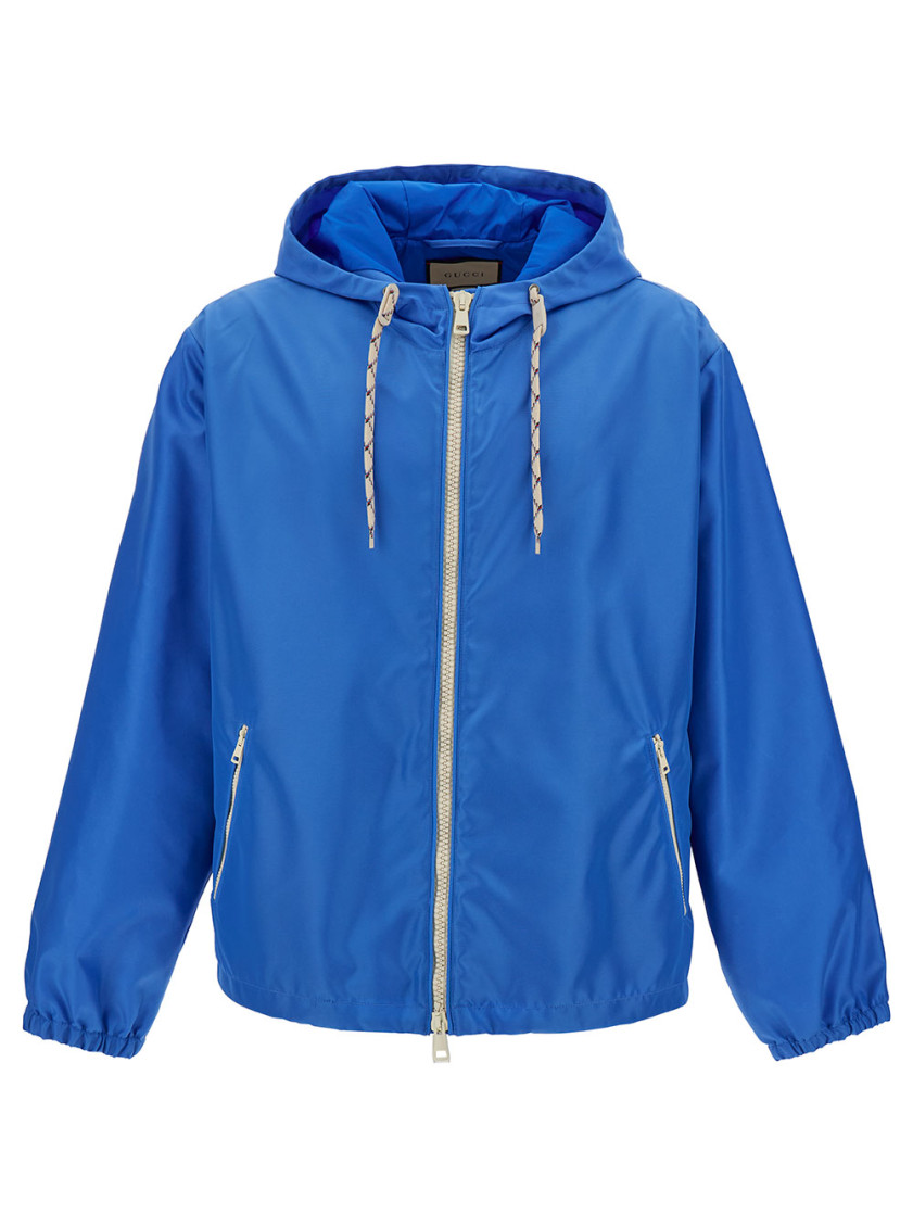 Shop Gucci Blue Nylon Jacket