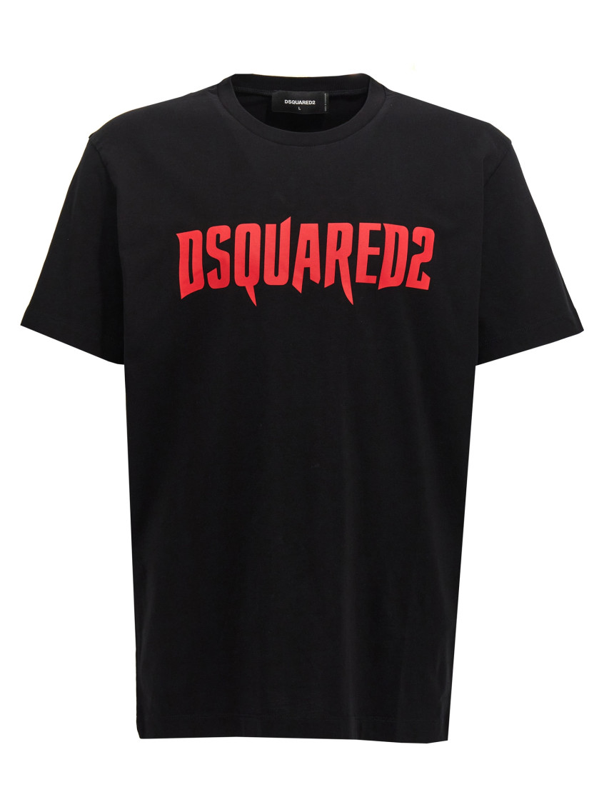 Dsquared2 Logo-print Crewneck T-shirt In Black