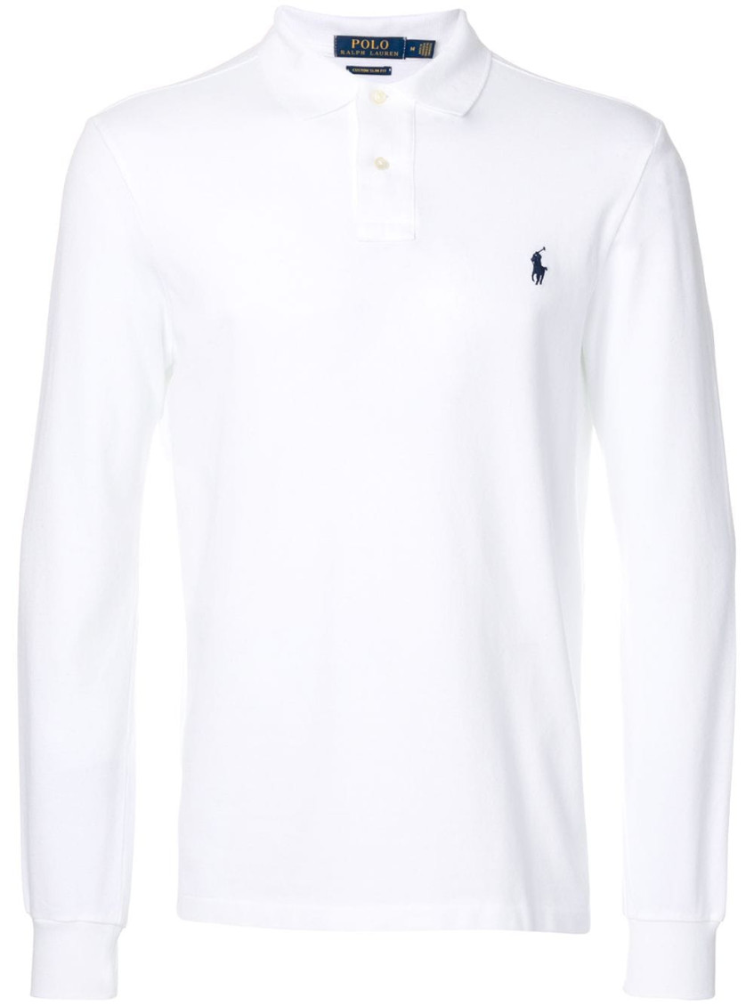 Shop Polo Ralph Lauren White Logo Embroidered Polo