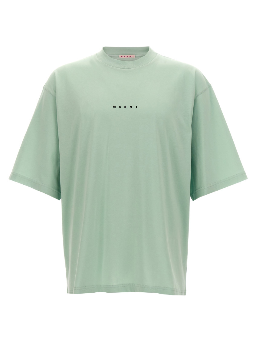 Marni Light Green Logo Print T-shirt for Men Online India at 