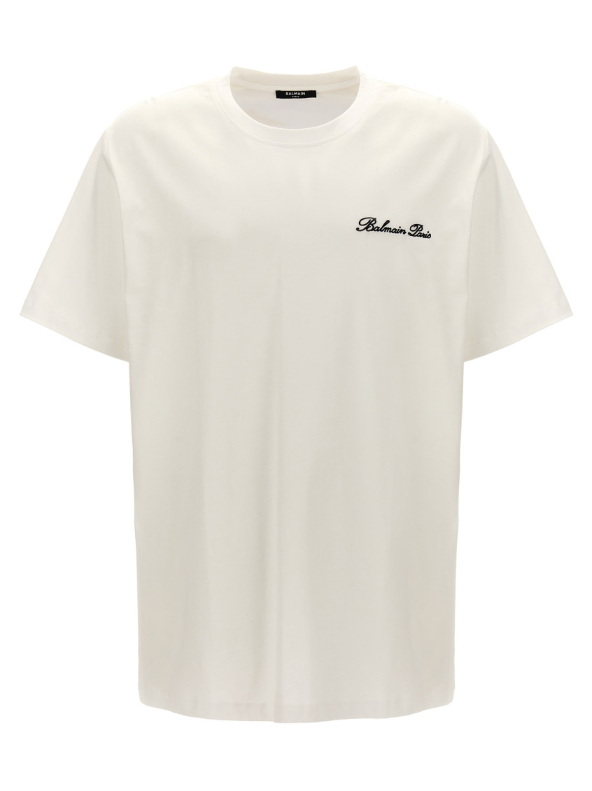 Balmain Button T Shirt In White