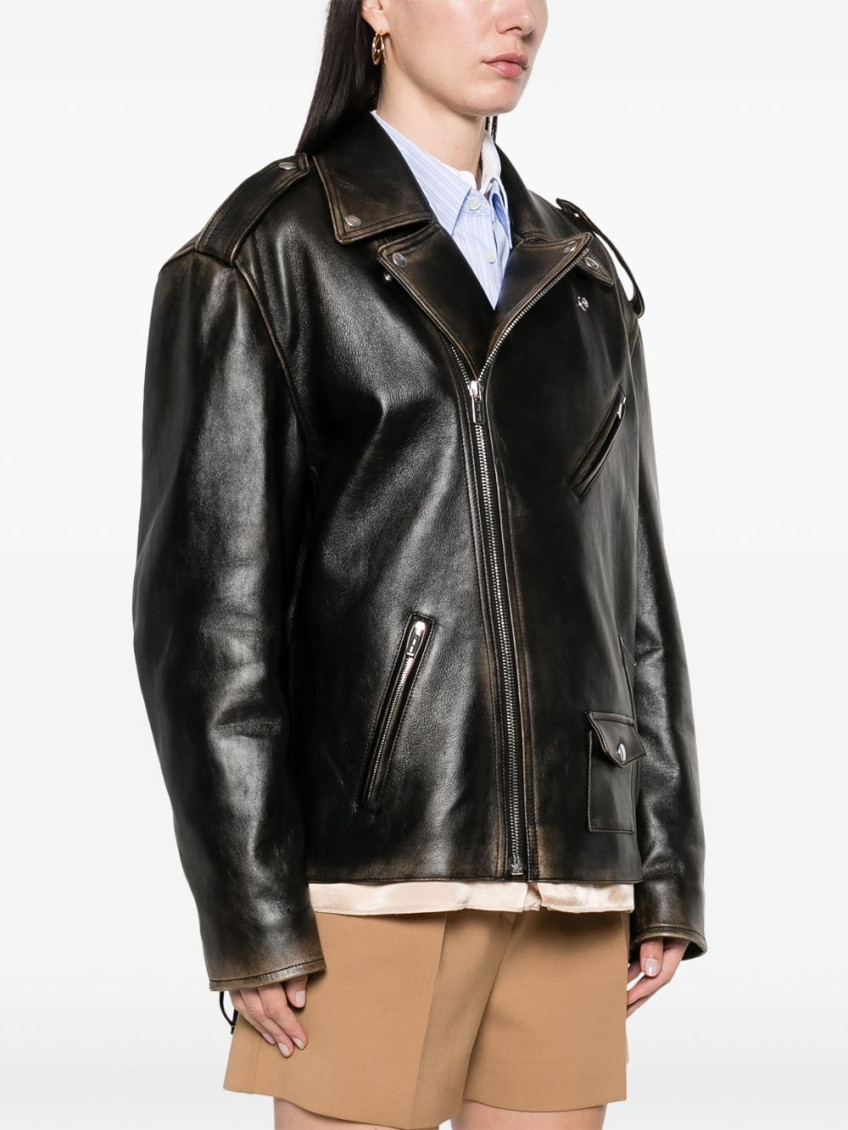 Miu Miu Black Leather Jacket for Women Online India at Darveys.com