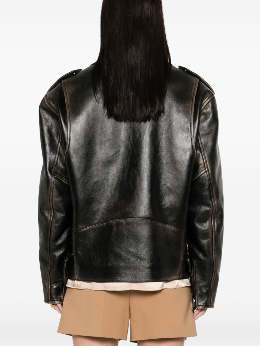 Miu Miu Black Leather Jacket for Women Online India at Darveys.com