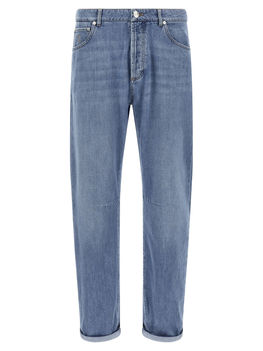 デニム・ジーパン BRUNELLO CUCINELLI Jeans Monile Light Blue MA095P5319 Brunello Cucinelli Light Blue Monile Jeans | ModeSens