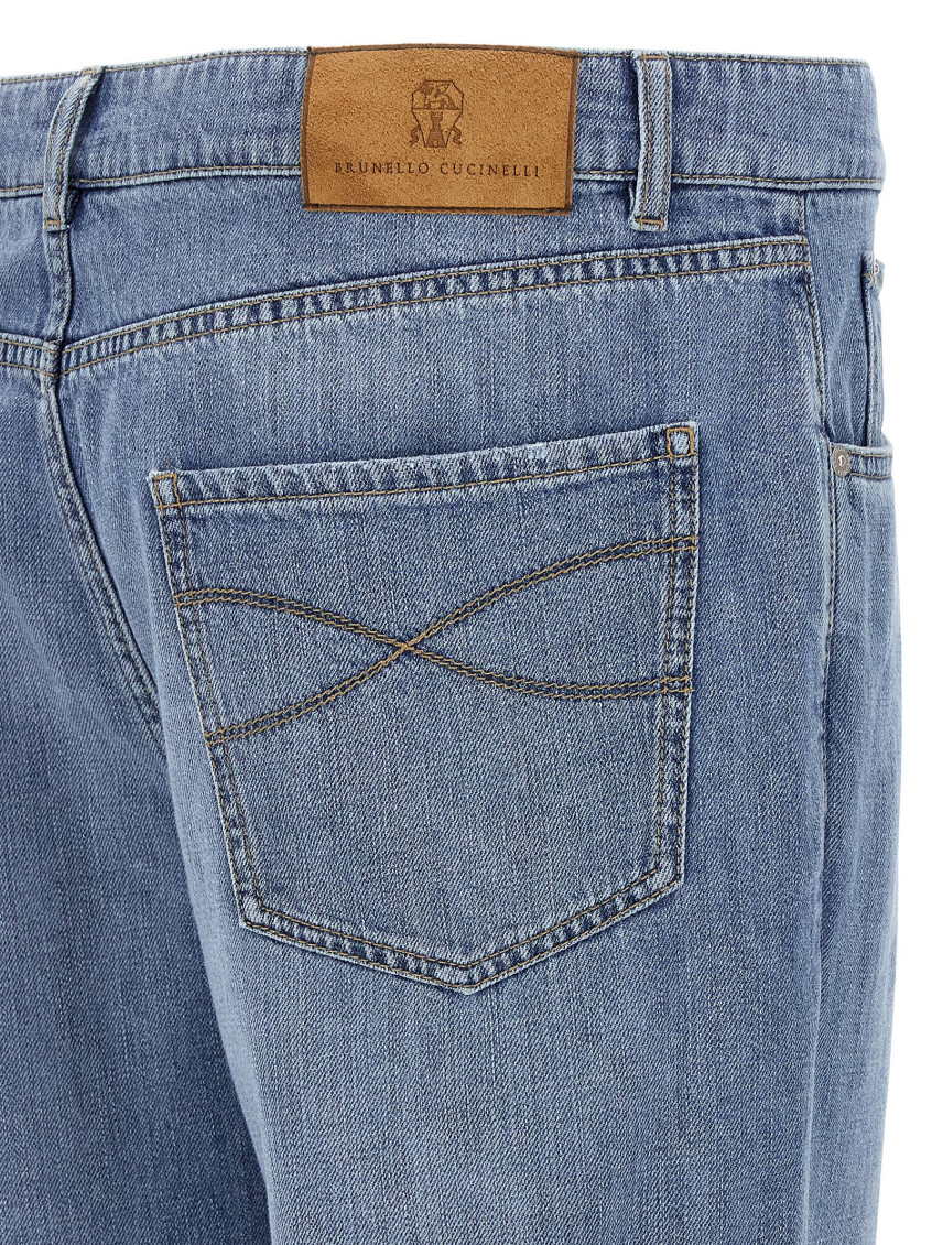 デニム・ジーパン BRUNELLO CUCINELLI Jeans Monile Light Blue MA095P5319 Brunello Cucinelli Light Blue Monile Jeans | ModeSens