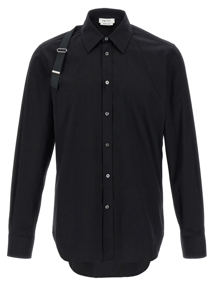 Alexander McQUEEN　長袖シャツ　15+ Alexander McQueen Black Stretch Harness Shirt for Men Online India
