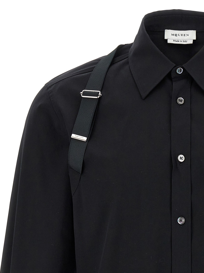 Alexander McQueen Black Stretch Harness Shirt for Men Online India