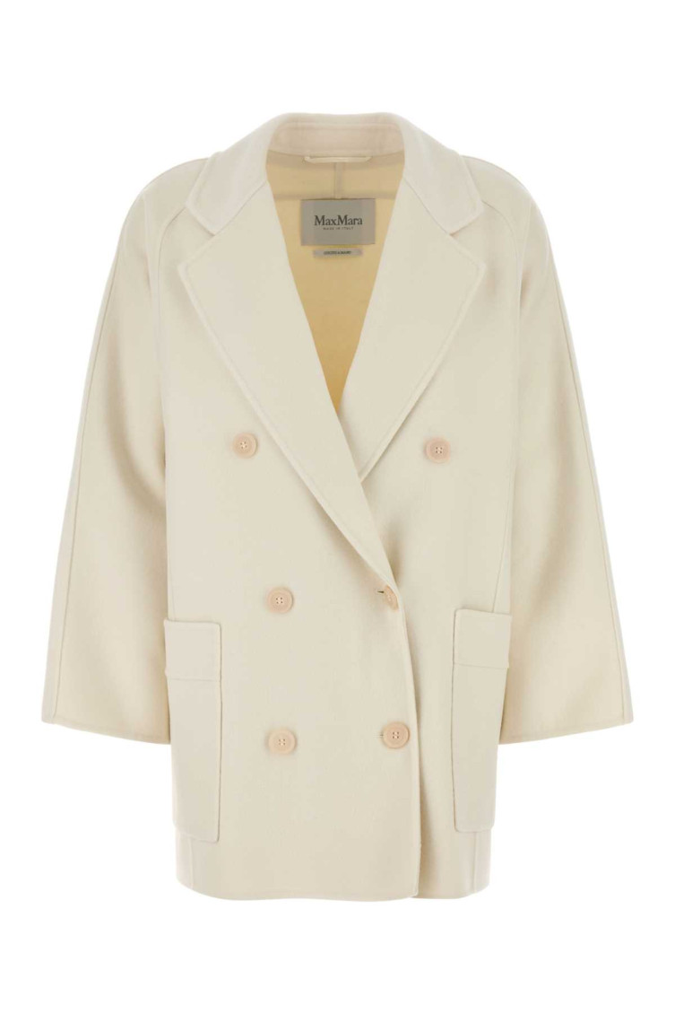 Max Mara Ivory wool blend Orma coat for Women Online USA at