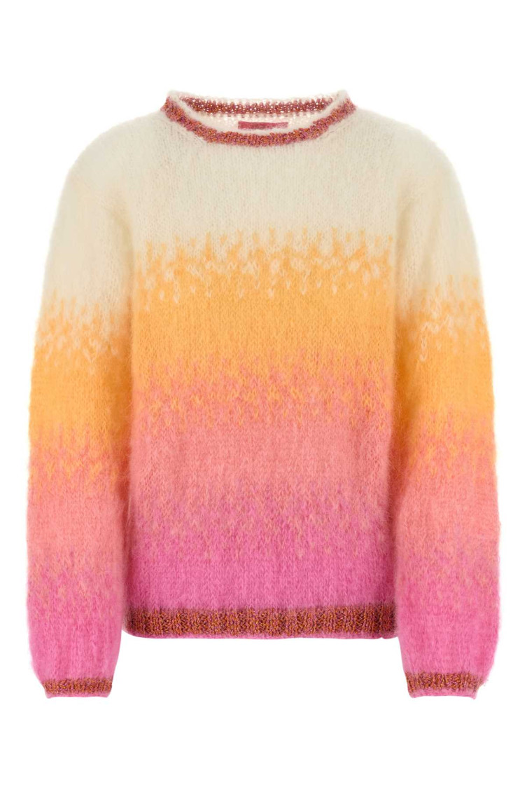 Rose Carmine Multicolor Mohair Blend Sweater In Multi