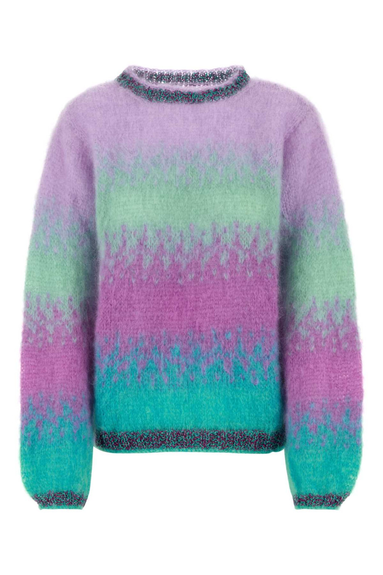 Rose Carmine Multicolor Mohair Blend Sweater In Multi