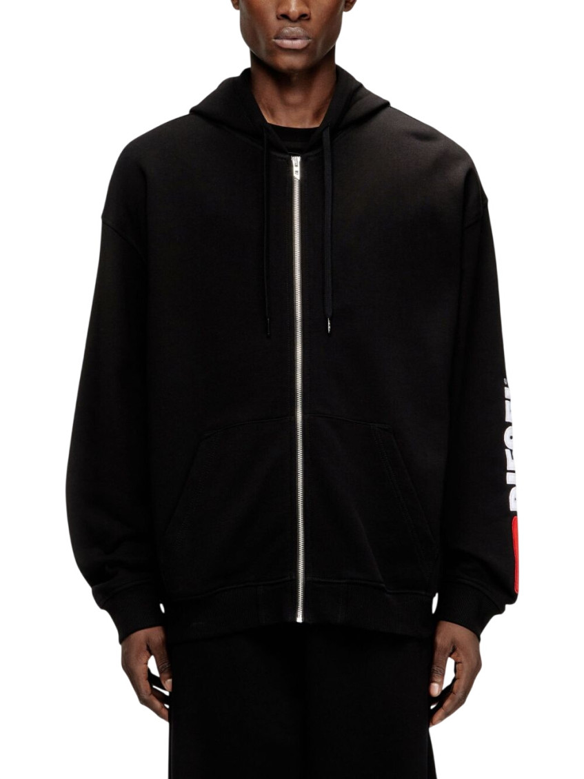 Diesel Black Relaxed Hoodie for Men Online India at Darveys.com