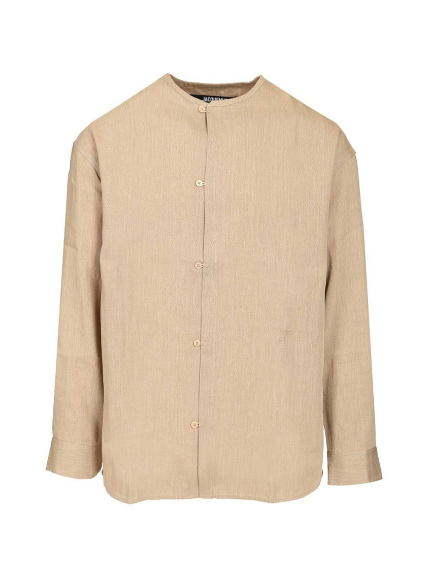 Jacquemus Beige Regular Solid Shirt for Men Online USA at Darveys.com