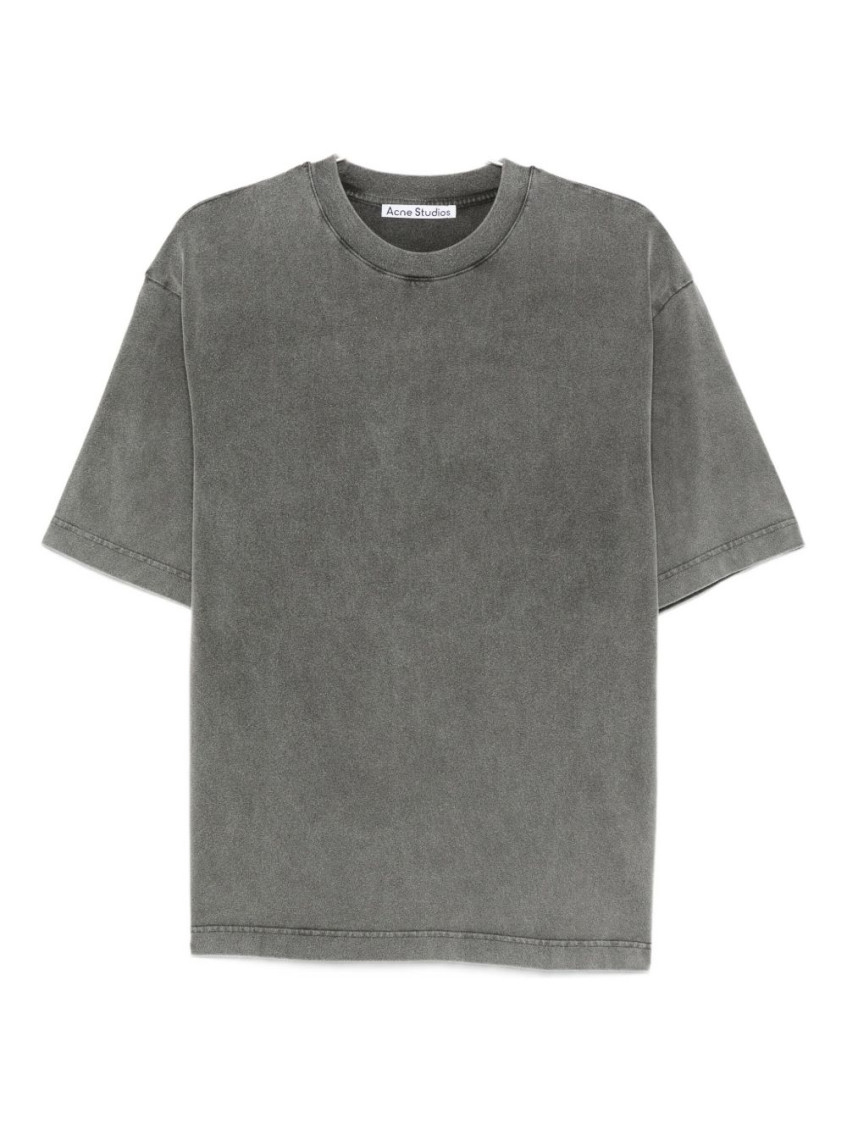 Acne Studios Crew Neck Organic Cotton Plain Top In Gray
