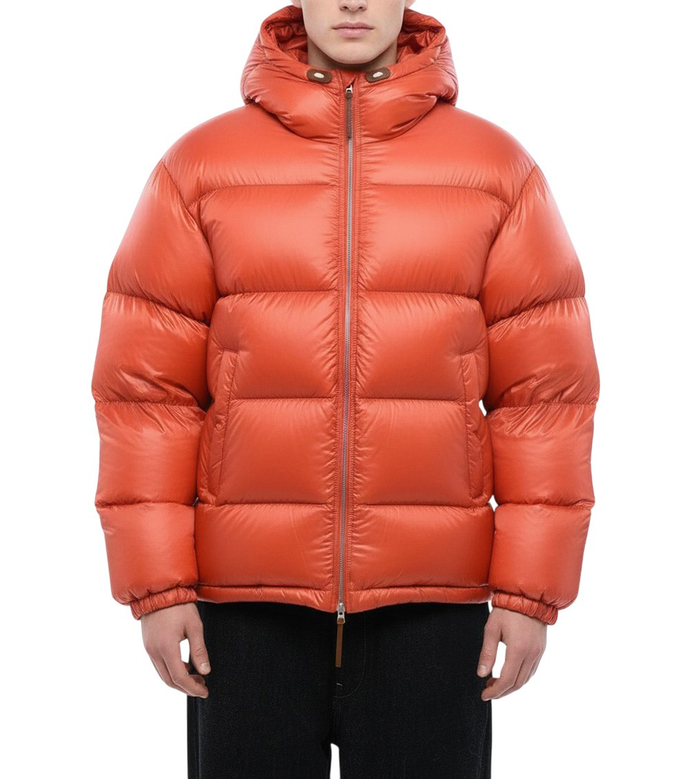 Jil Sander Long-sleeve Padded Hooded Jacket In Red