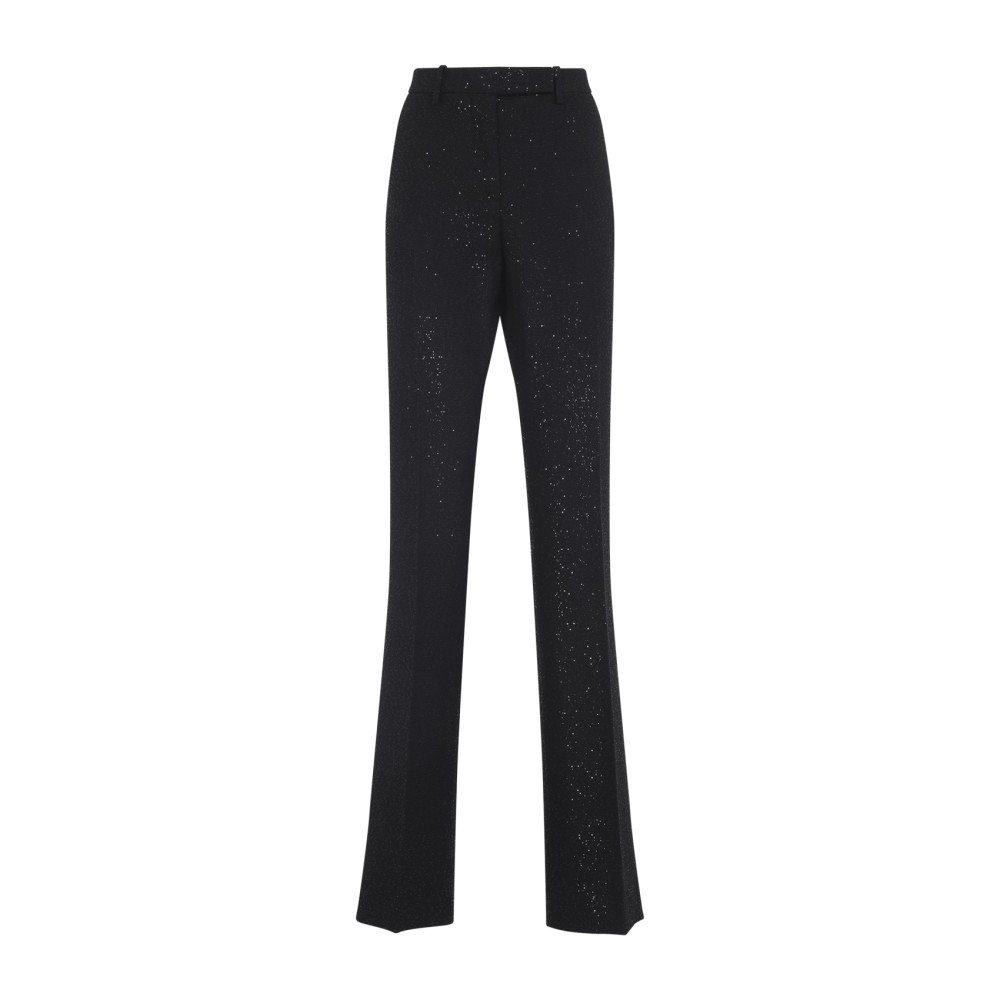 Tom Ford Sequined Wool Pants In Black