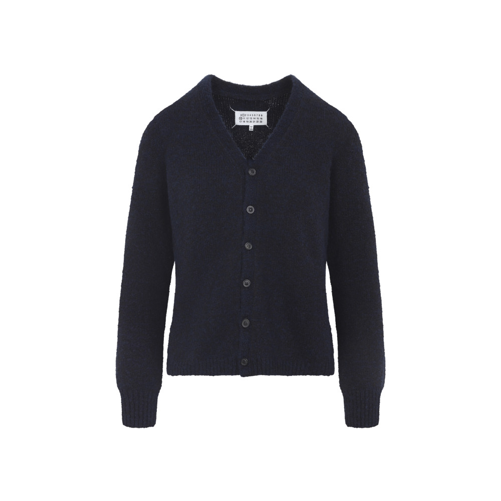 Maison Margiela Women Four Stitches Logo Cardigan In Blue