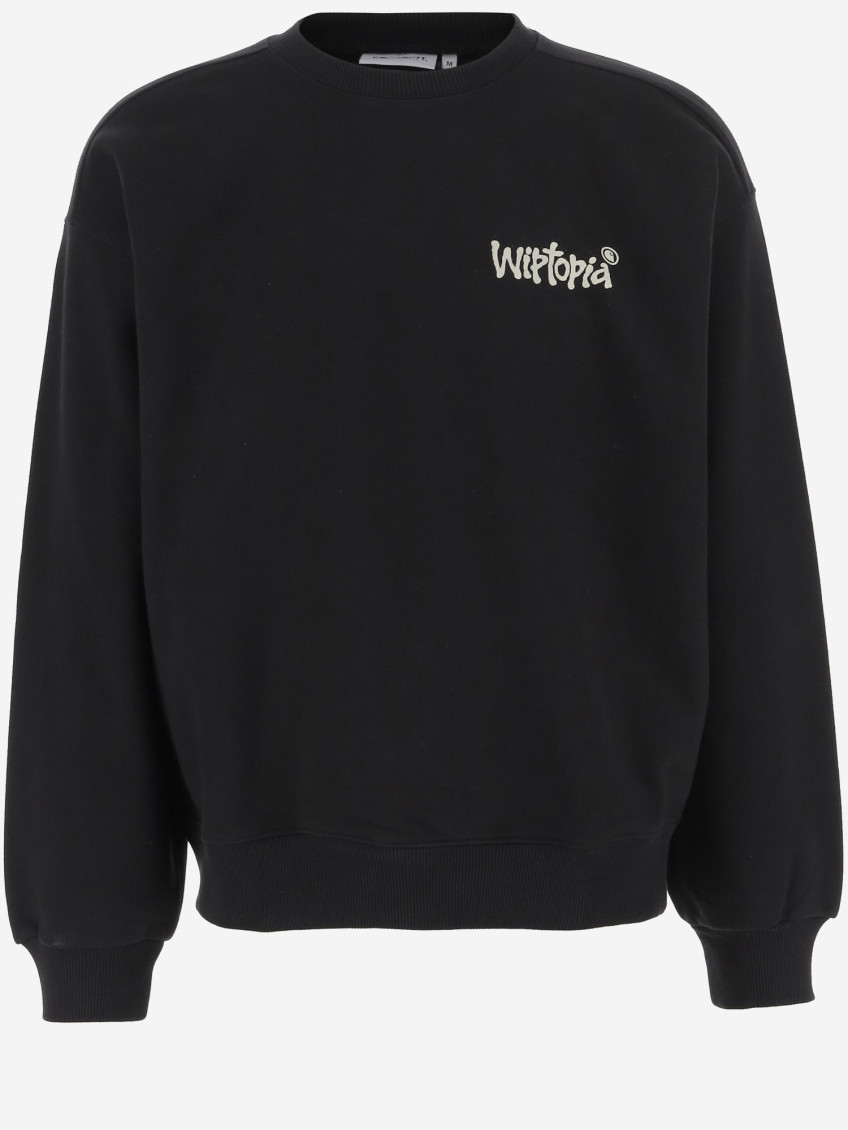 Carhartt Wip Black Cotton Blend Wiptopia Sweatshirt In Black