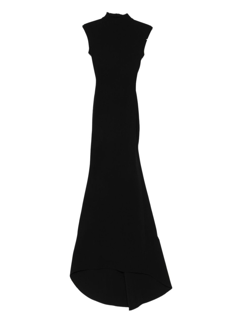 Jacquemus Womens Black La Robe Alba Cap-sleeves Stretch-woven Maxi Dress In Black