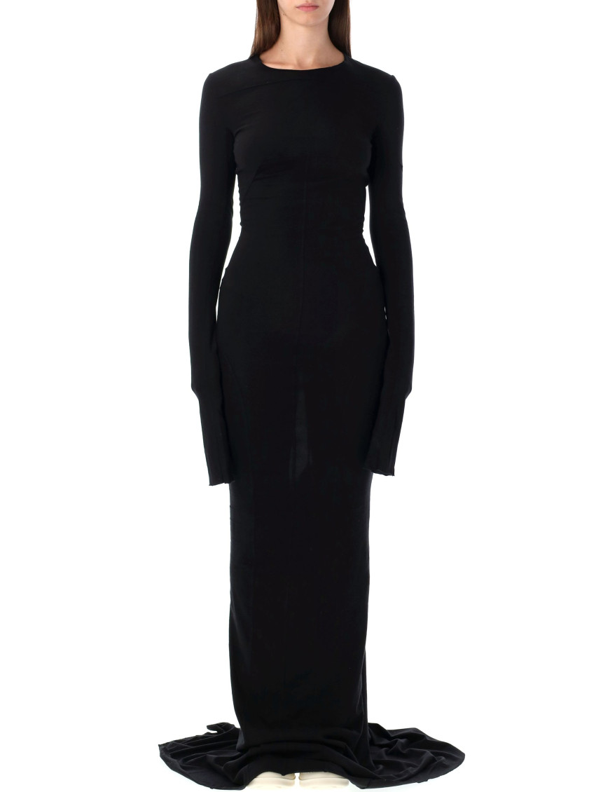 Rick Owens Drkshdw Edfu Black Cotton Jersey Gown In Black
