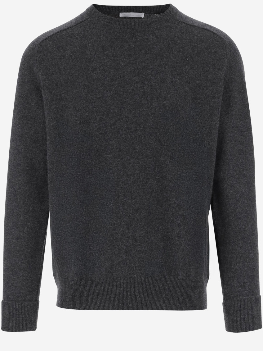Oliver Lattughi Cashmere Crew-neck Sweater In Gray