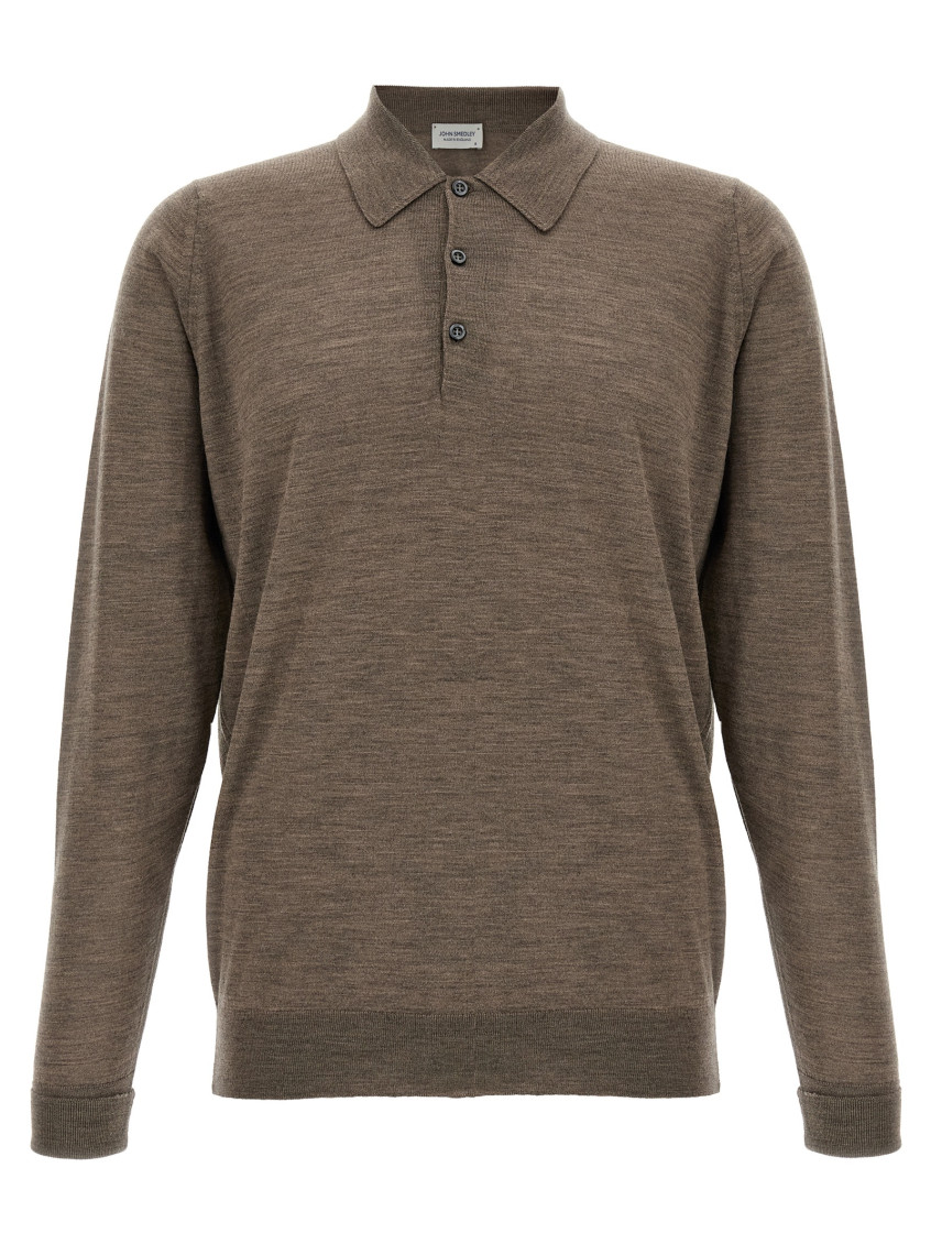 John Smedley Polo-neck Cuffed-sleeve Sweater In Brown