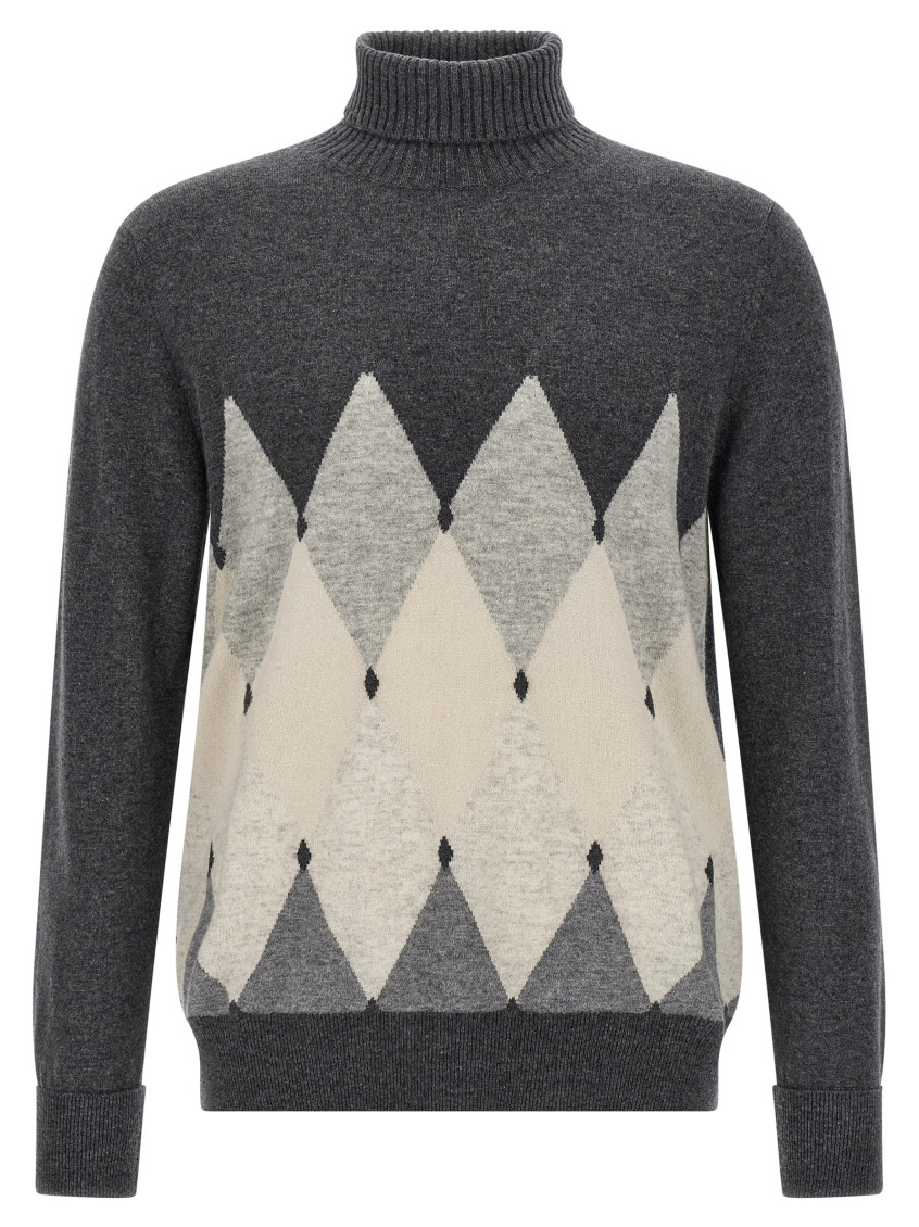 Ballantyne Argyle-pattern Turtleneck Sweater In Multi