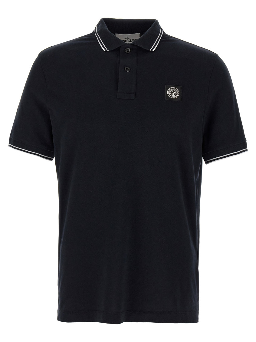 Stone Island Slim Cotton Polo Shirt In Animal Print