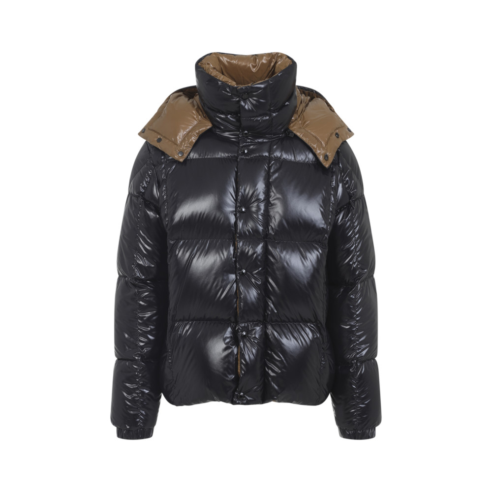Moncler Parana Glossy Hooded Short Down Jacket Clothing In Black