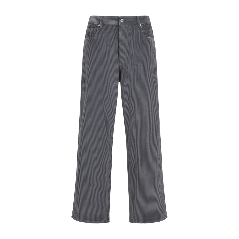 Bottega Veneta Grey Ribbed Pants In Gray