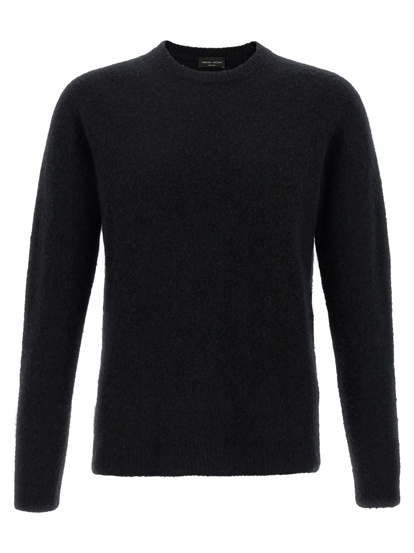Roberto Collina Black Solid Woolen Sweater