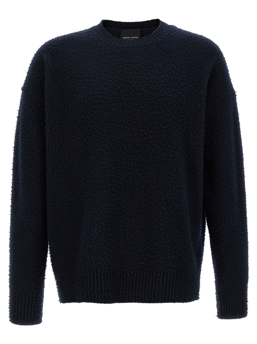 Roberto Collina Navy Blue Casentino Sweater