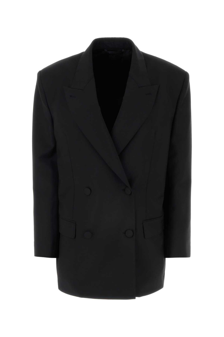 Givenchy Oversized Double Breasted Jacket In Black