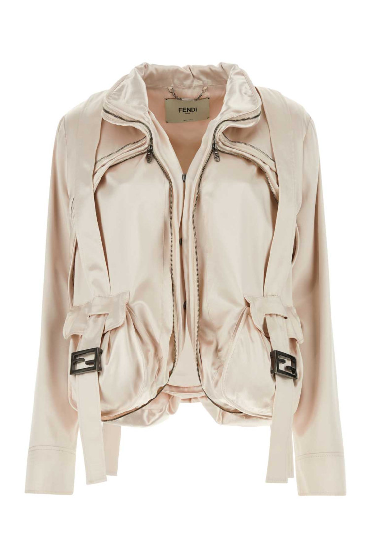 Fendi Ff Pocket-detail Jacket In Beige