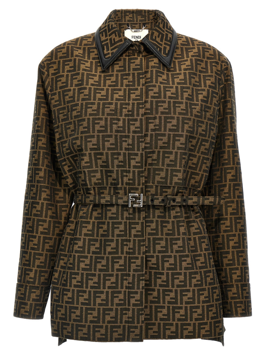 Fendi Brown Ff Jacket In Brown
