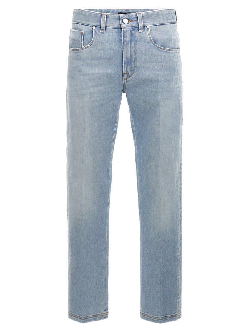 デニム・ジーパン Fendi Light Blue Straight Jeans Fendi Light Blue Straight Fit Jeans for Men Online India at