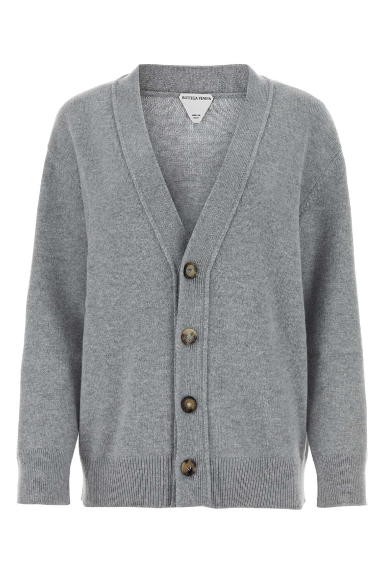 Bottega Veneta Cashmere Cardigan In Gray