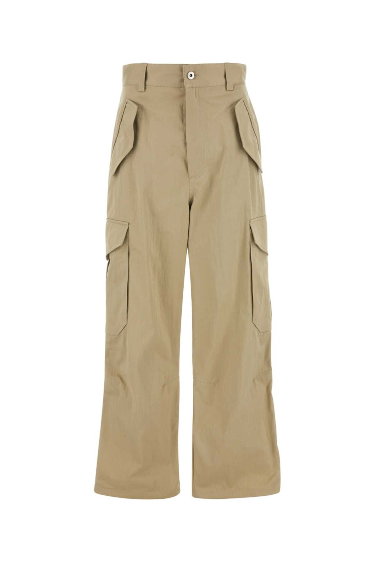 Bottega Veneta Cotton-blend Cargo Trousers In Beige