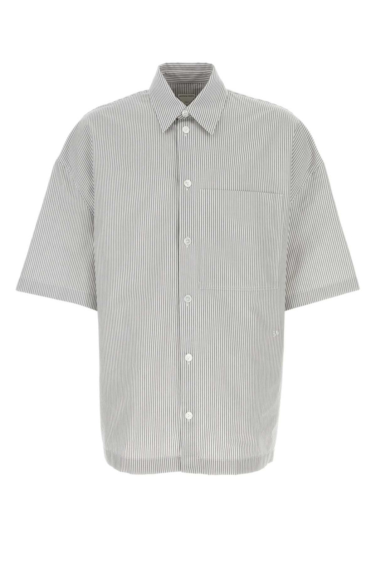 Shop Bottega Veneta Grey Striped Shirt In Multicolor