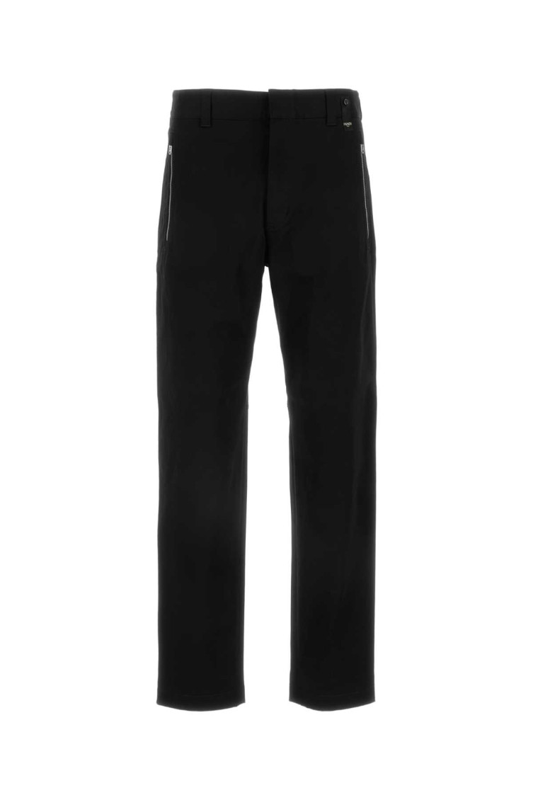 Fendi Ff Motif Cigarette Trousers In Black