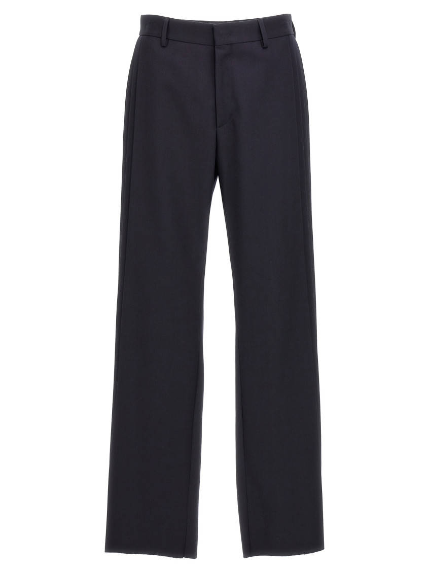 Fendi Crepe Trousers Featuring Pockets And Pleats In Blue