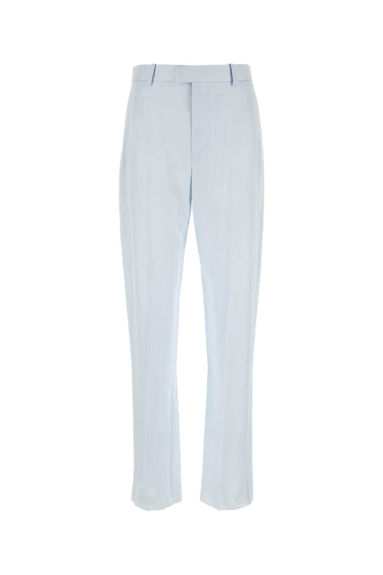 Bottega Veneta Pantalone In Twill Azzurro Pastello Donna In Light Blue