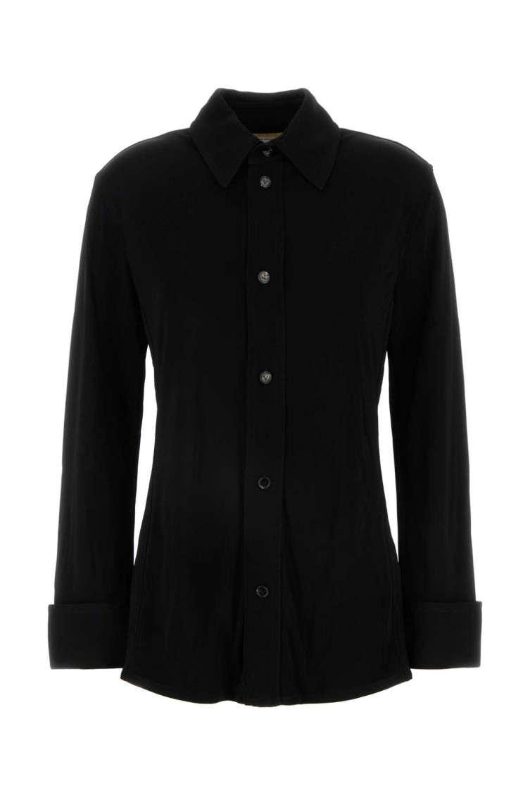 Bottega Veneta Chemise En Jersey De Viscose Fluide Mate In Black
