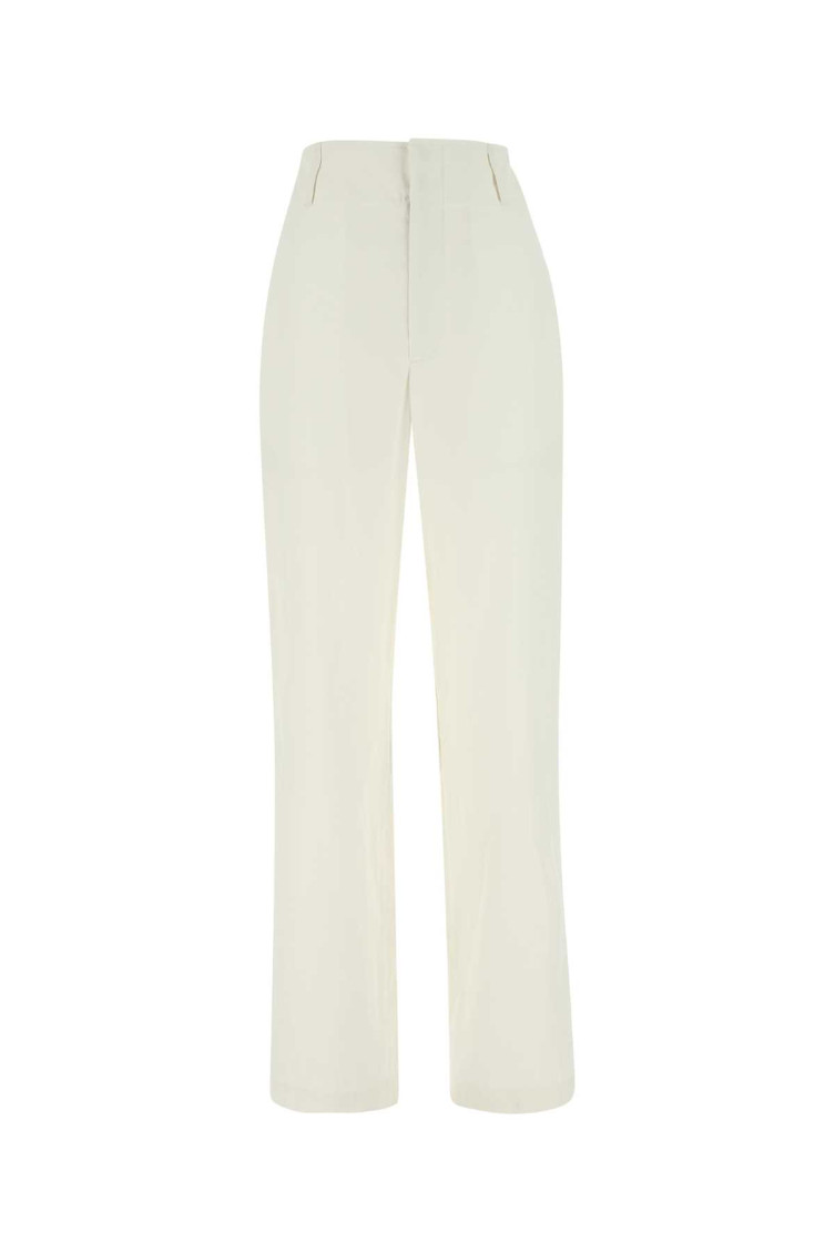 【送料&関税込】Bottega Veneta Ivory Cotton Wide-leg Pant Bottega Veneta Ivory Cotton Wide-leg Pant for Women Online