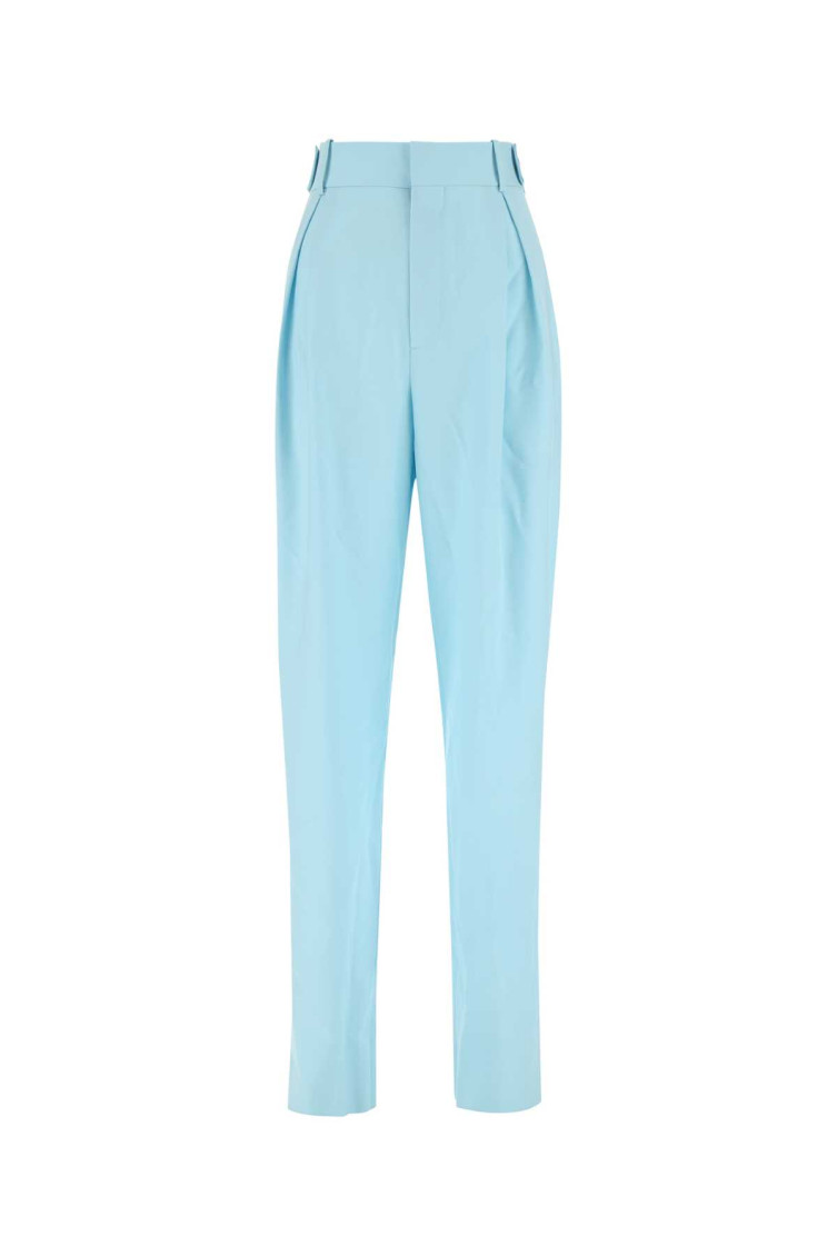 Bottega Veneta Pastel Light-blue Wool Wide-leg Pant In 8955