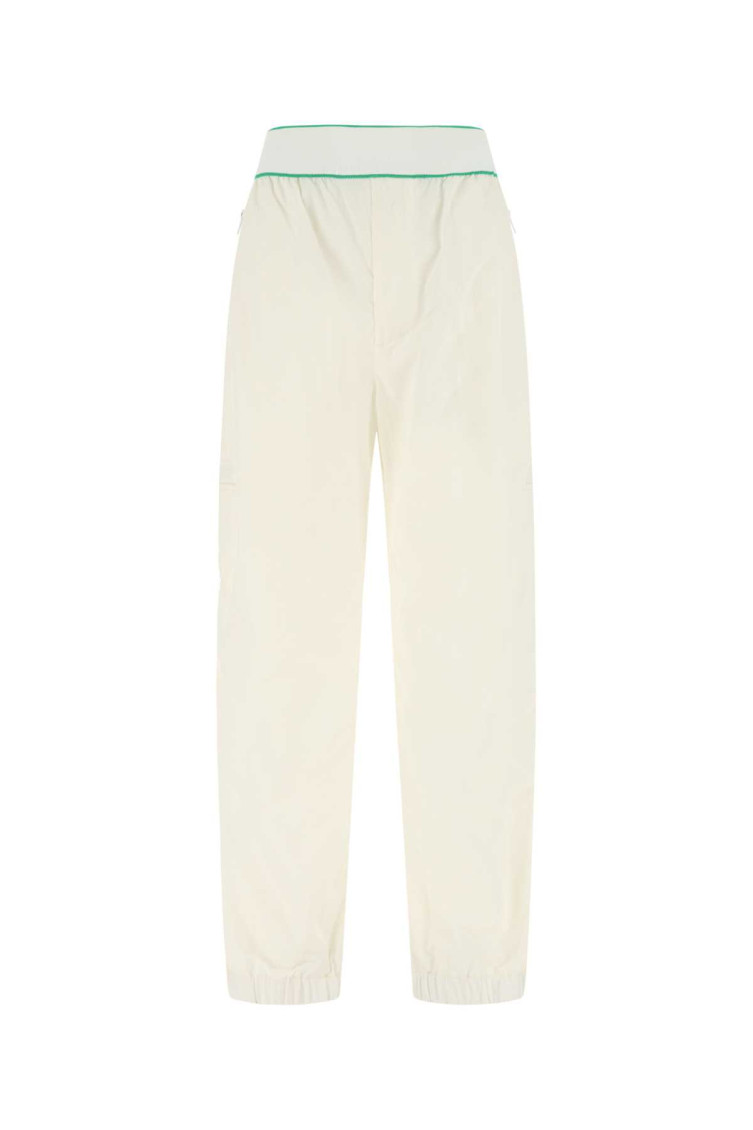 Bottega Veneta Nylon Pant With Contrast Trim And Pockets In White