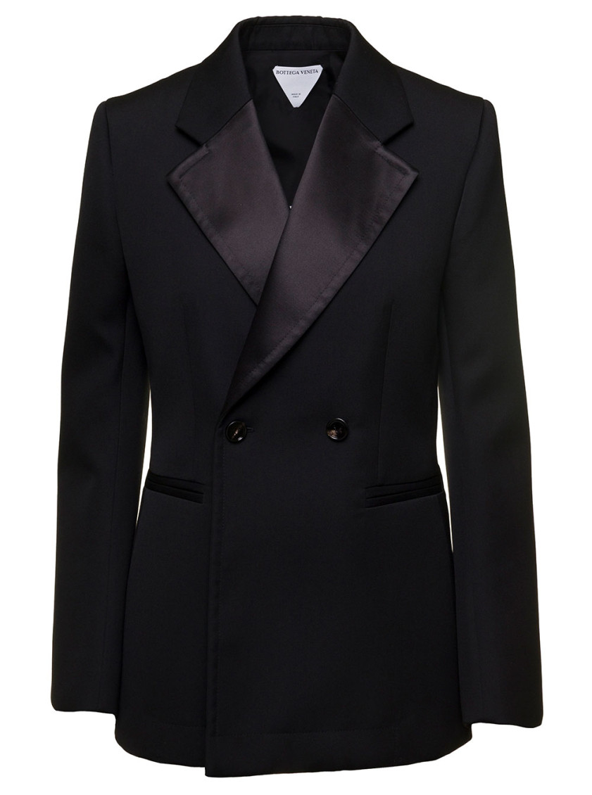 Bottega Veneta Black Single Breasted Blazer In Black