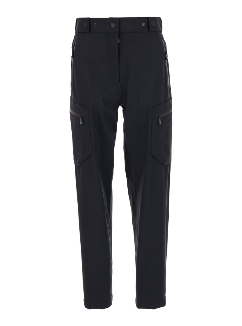 Moncler Gabardine Cargo Trousers In Black