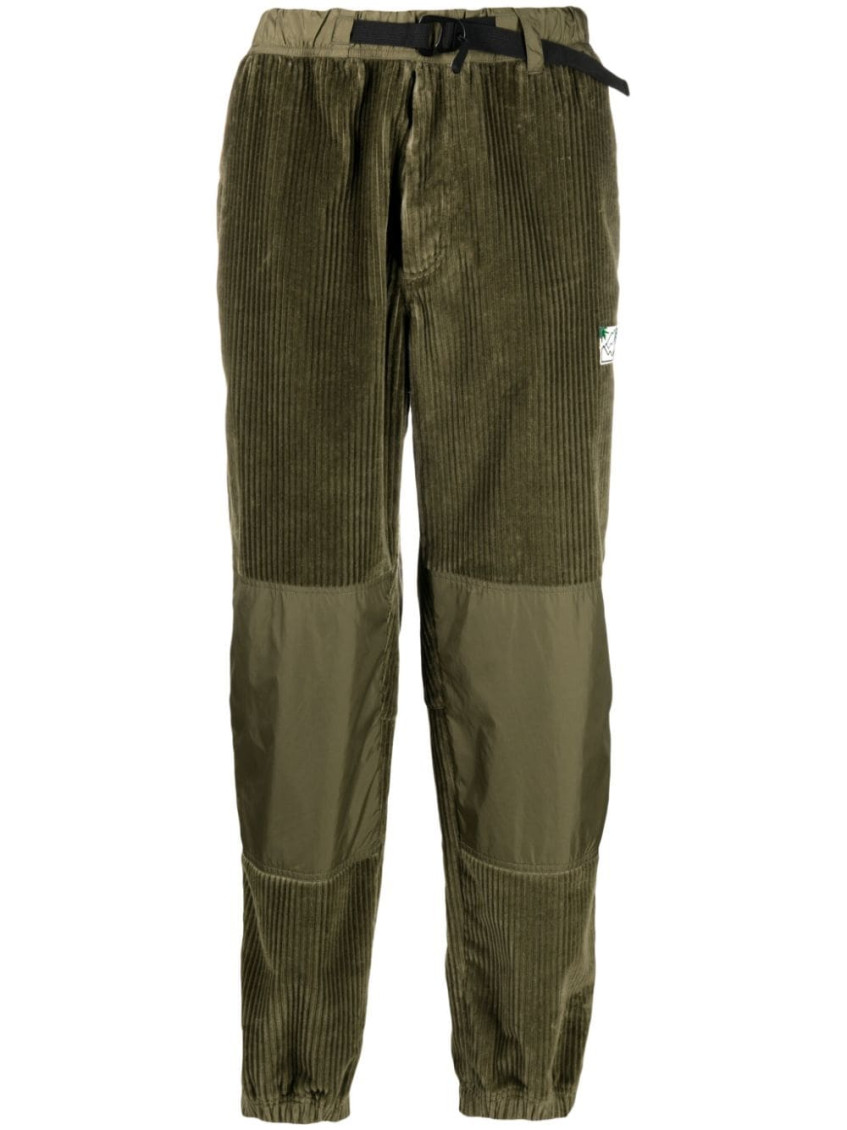 Moncler Velvet Trousers In Olive