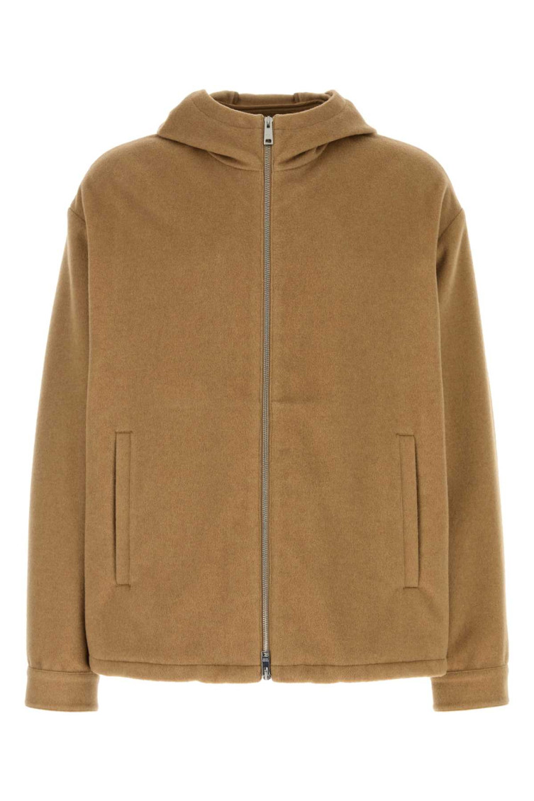 Prada Long-sleeved Casual Jacket In Light Brown